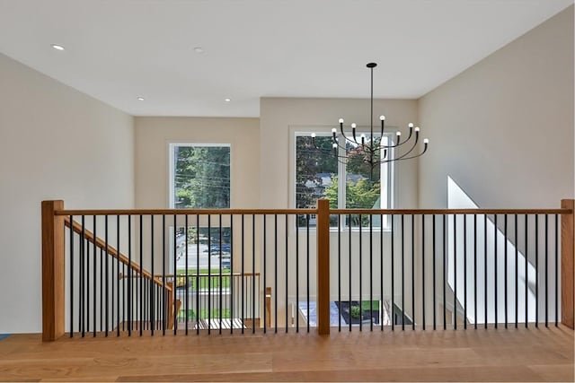 interior space with a notable chandelier