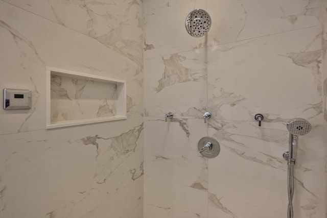 interior details with tiled shower