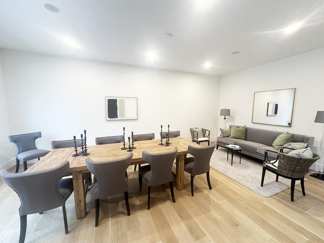 dining area featuring light hardwood / wood-style floors