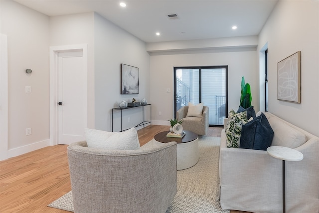 living room with wood-type flooring