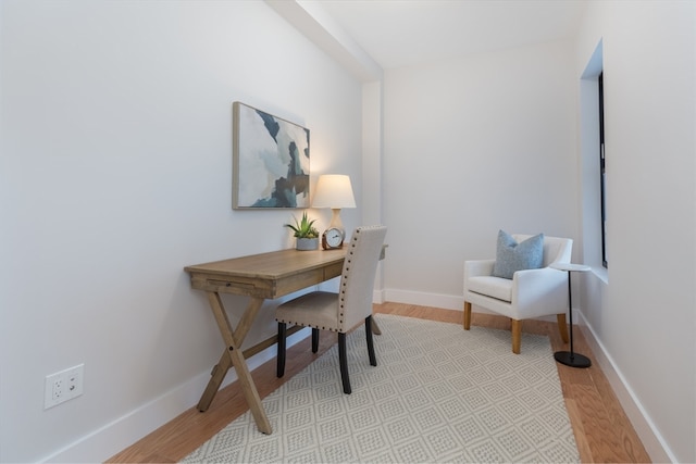 office space featuring light hardwood / wood-style floors