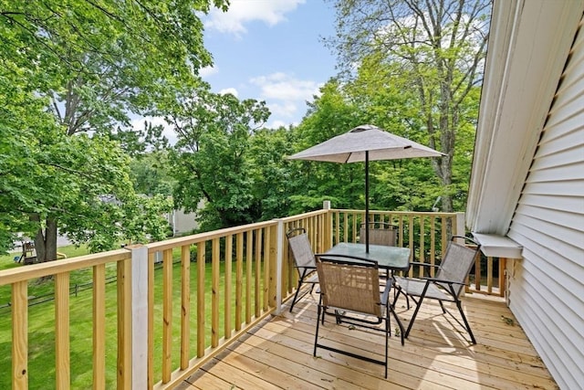 225 Pleasant St, Weymouth, MA 02190 - deck with outdoor dining space and a lawn
