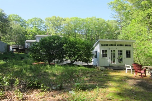 30 Bailey Rd, Oxford, MA 01540 - view of yard with french doors and an outbuilding