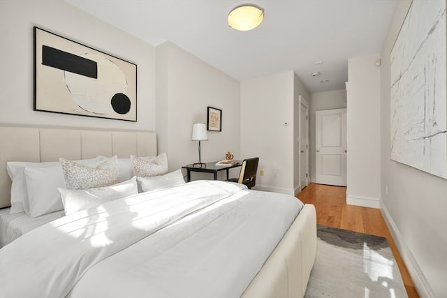 bedroom featuring light wood-type flooring