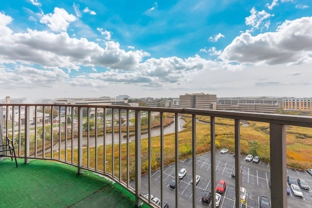 balcony with a city view