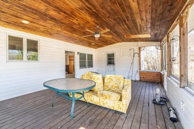 deck featuring ceiling fan