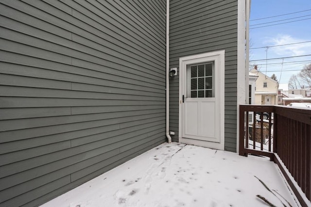 doorway to property with a balcony