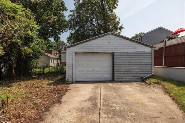 view of garage