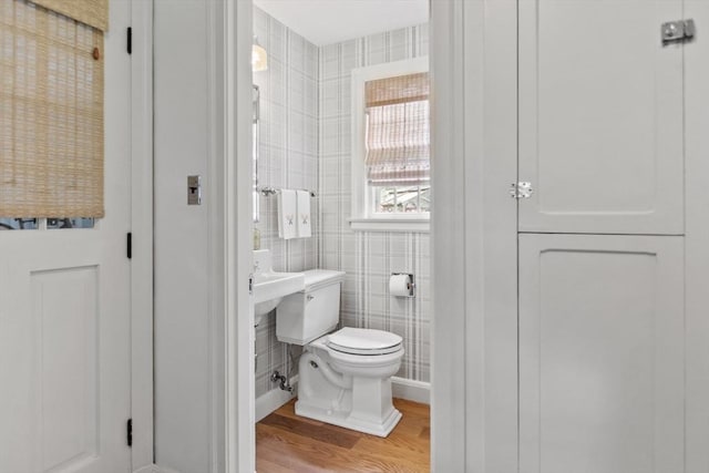 114 Chestnut St, North Reading, MA 01864 - half bath with wood finished floors and toilet