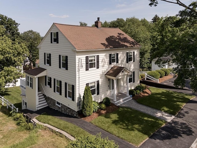 20 Blaine Ave, Worcester, MA 01603 - view of front of property with a chimney and a shingled roof