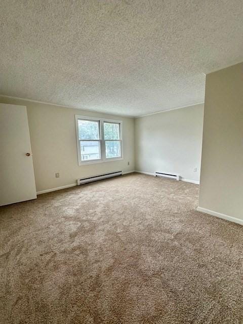 270 Sunderland St Unit 77, Worcester, MA 01604 - unfurnished room featuring a baseboard heating unit, carpet floors, a textured ceiling, and baseboards