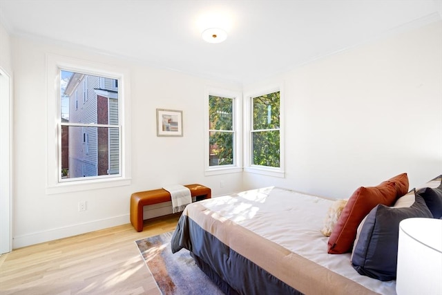 bedroom featuring light hardwood / wood-style floors