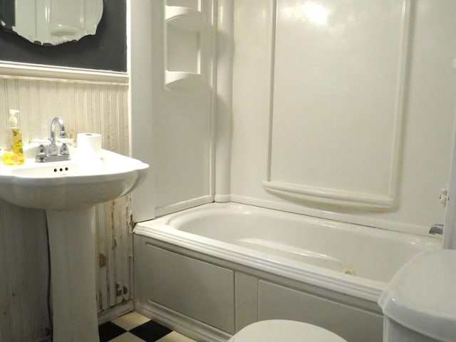 187 High St, Billerica, MA 01862 - bathroom with a sink, toilet, and shower / washtub combination
