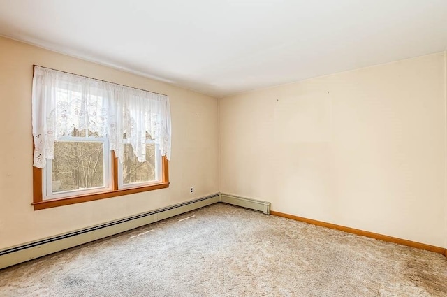 1049 Pleasant St, Canton, MA 02021 - unfurnished room with baseboards, a baseboard radiator, and carpet