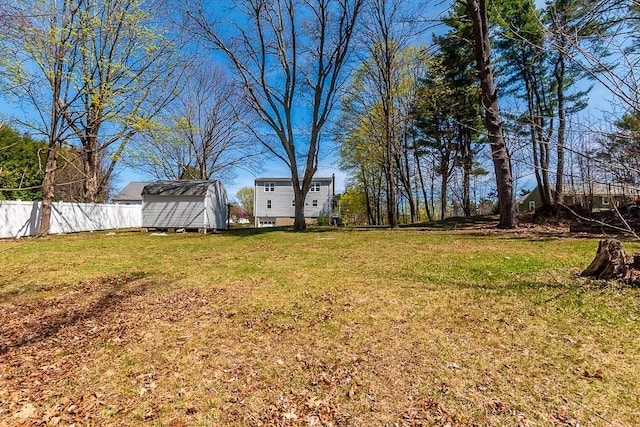 1049 Pleasant St, Canton, MA 02021 - view of yard featuring fence, an outbuilding, and a storage shed