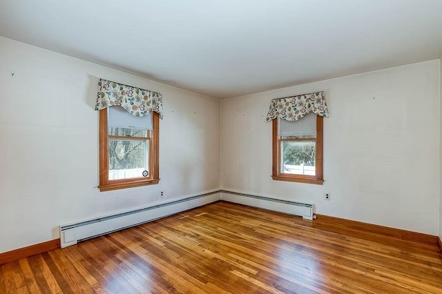 1049 Pleasant St, Canton, MA 02021 - unfurnished room featuring wood finished floors, baseboards, and a baseboard heating unit