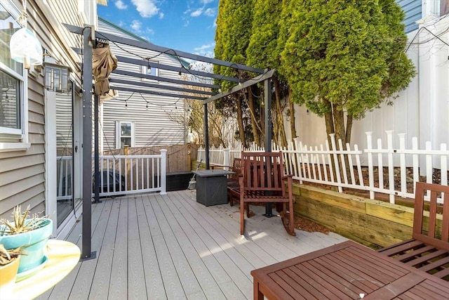 69 Leverett Ave, Revere, MA 02151 - deck with a pergola and a fenced backyard