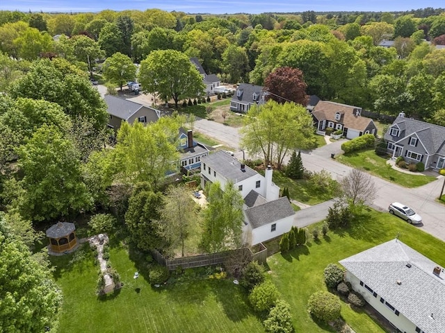 3 Roosevelt Pl, Newburyport, MA 01950 - aerial view of residential area with a heavily wooded area