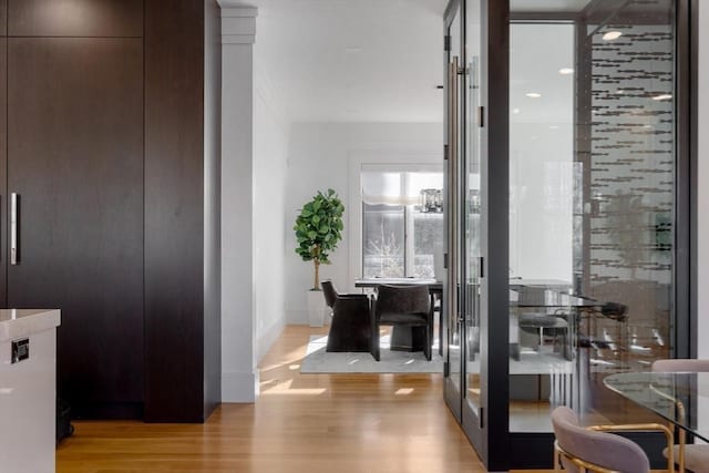 interior space featuring light wood-type flooring