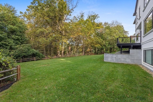 view of yard with fence