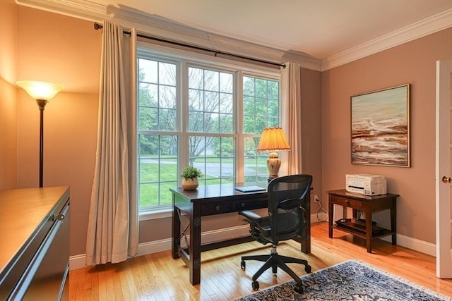 106 Willow Brook Dr Unit 106, Wayland, MA 01778 - office area with light wood-style flooring and ornamental molding