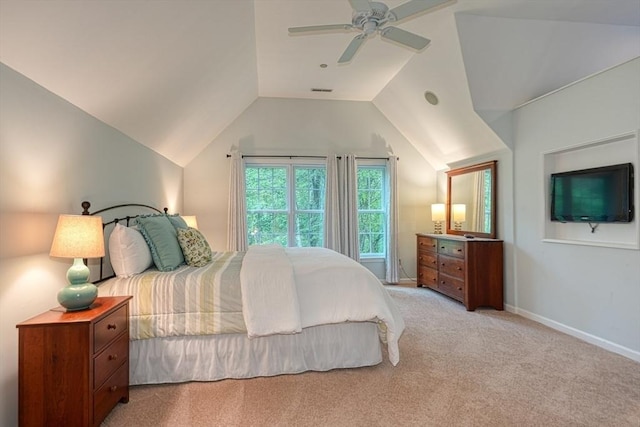 106 Willow Brook Dr Unit 106, Wayland, MA 01778 - carpeted bedroom with lofted ceiling and ceiling fan