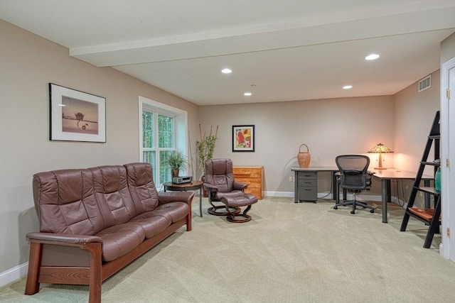 106 Willow Brook Dr Unit 106, Wayland, MA 01778 - living area featuring carpet, recessed lighting, and a desk