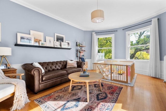 30 Welles Ave Unit 2, Boston, MA 02124 - living room with hardwood / wood-style floors and ornamental molding