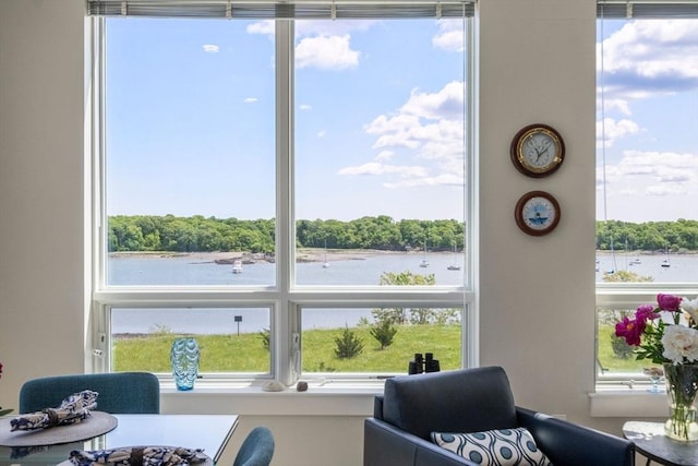 130 Broad Reach Unit 303, Weymouth, MA 02191 - sitting room with a water view and healthy amount of natural light