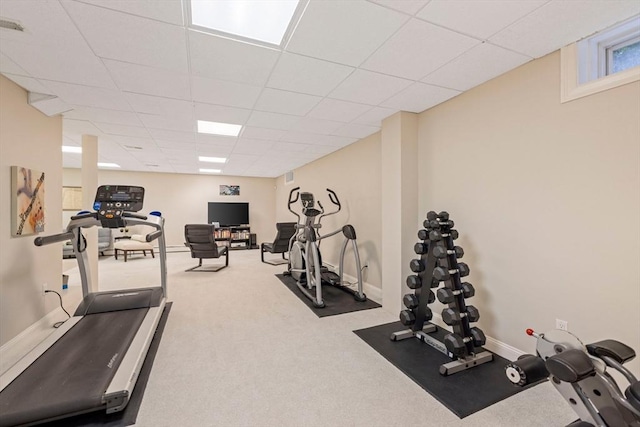 22 Flintlock Rd, Lexington, MA 02420 - exercise area featuring a drop ceiling and carpet floors