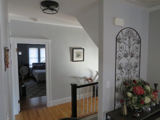 foyer entrance featuring hardwood / wood-style flooring