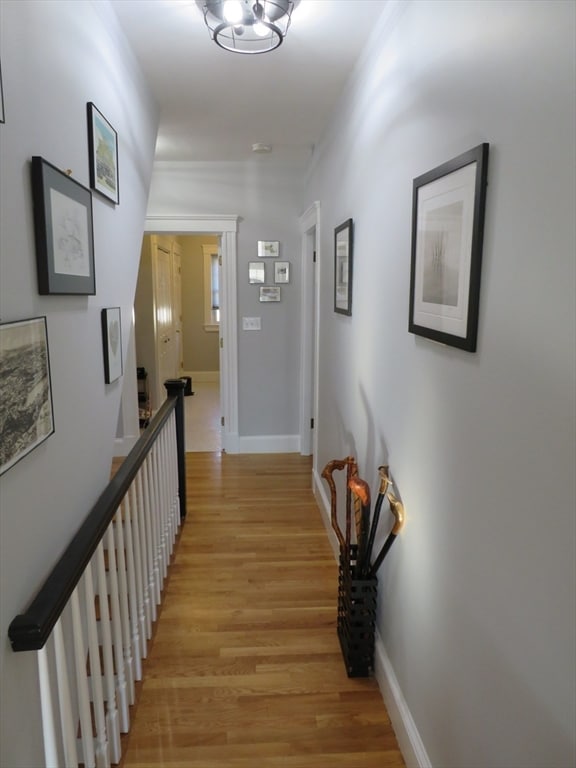 hallway featuring light hardwood / wood-style flooring