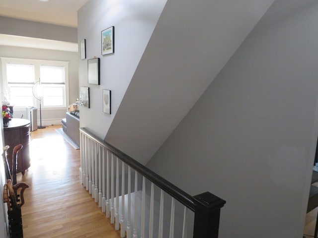 hallway featuring light wood-type flooring