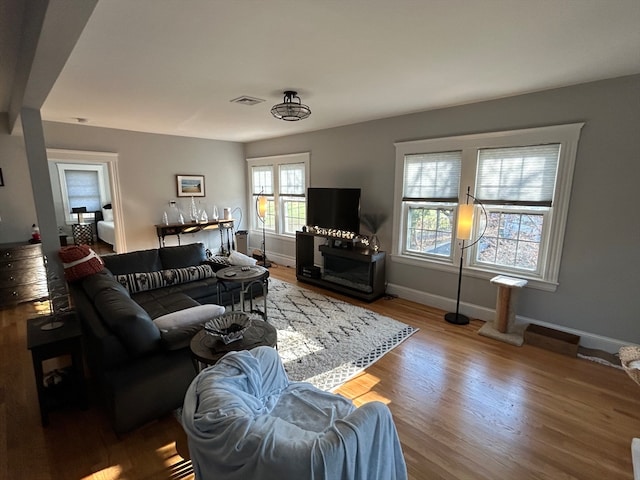 living room featuring hardwood / wood-style flooring