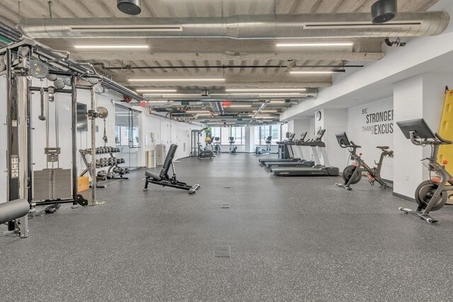 exercise room featuring a wealth of natural light