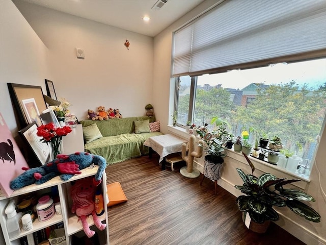 99 Sumner St Unit 307, Boston, MA 02128 - living area featuring wood finished floors and recessed lighting