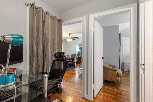36-38 Priesing St, Boston, MA 02130 - office with light wood-style floors and ceiling fan