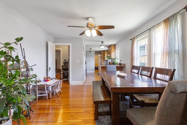 36-38 Priesing St, Boston, MA 02130 - dining space featuring light wood-type flooring, ceiling fan, and baseboards