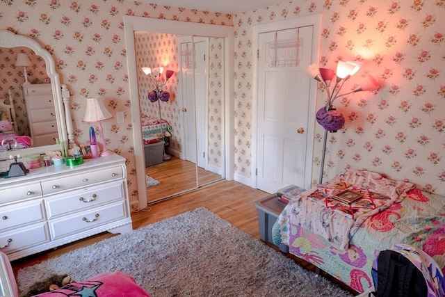 bedroom with wood-type flooring