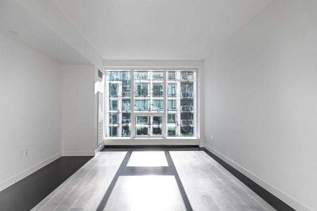 empty room featuring wood-type flooring