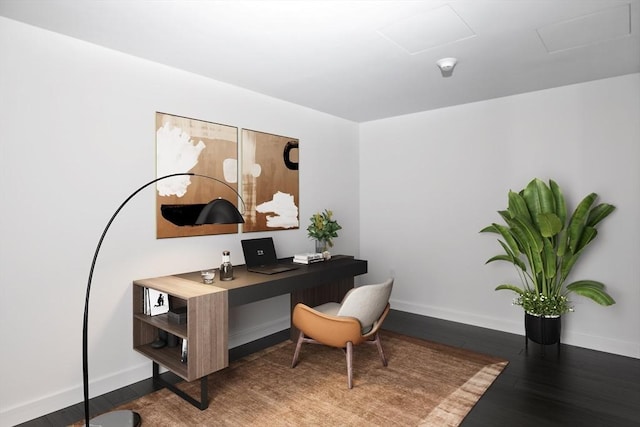 office featuring dark hardwood / wood-style floors