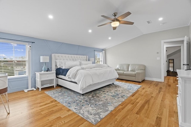 33 Peirce St Unit 1, Waltham, MA 02453 - bedroom with light wood-style flooring, visible vents, multiple windows, and vaulted ceiling