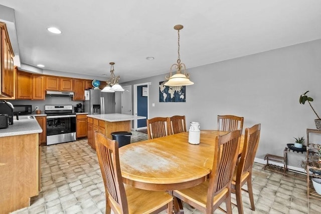 230 Plain, Taunton, MA 02780 - dining space featuring light floors, recessed lighting, and baseboards