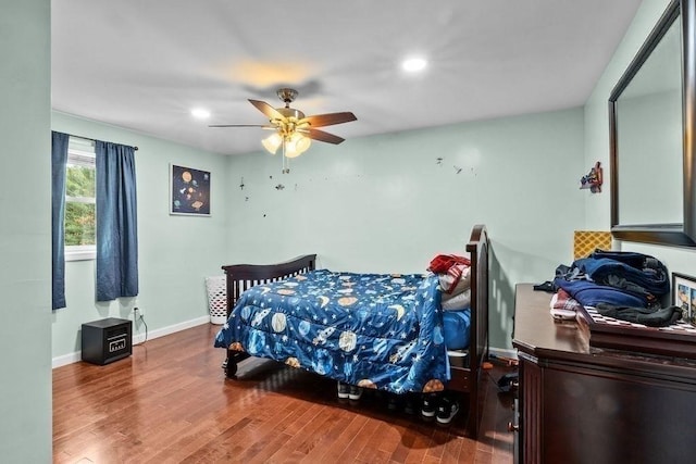 230 Plain, Taunton, MA 02780 - bedroom featuring wood finished floors, recessed lighting, baseboards, and a ceiling fan