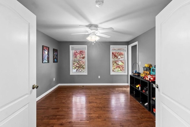 230 Plain, Taunton, MA 02780 - empty room featuring hardwood / wood-style floors, ceiling fan, and baseboards