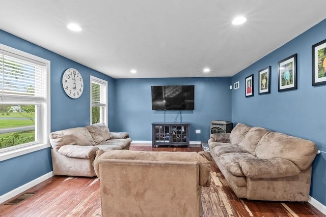 230 Plain, Taunton, MA 02780 - living area featuring recessed lighting, wood finished floors, and baseboards