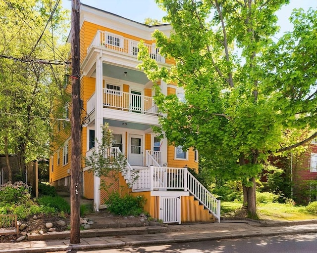 67 Jamaica Unit 3, Boston, MA 02130 - view of front of property with a balcony and stairway
