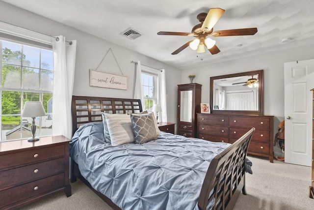 5239 N Main St Unit 7, Fall River, MA 02720 - bedroom with light carpet and a ceiling fan