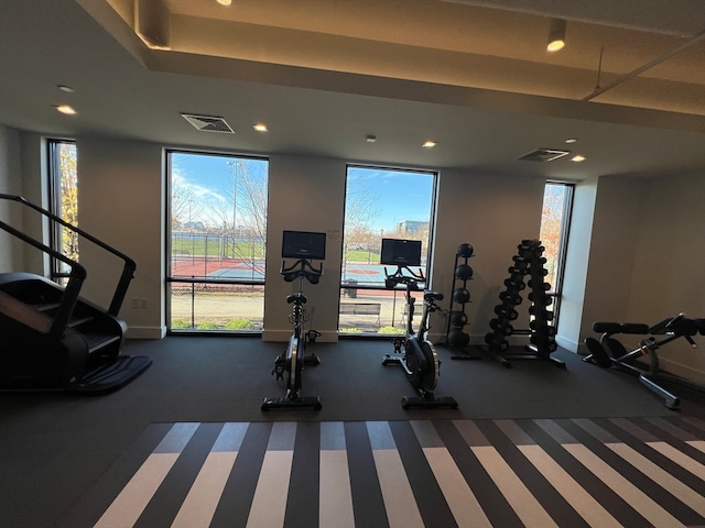 gym featuring plenty of natural light