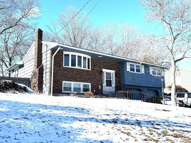 bi-level home with a garage